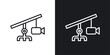 Camera crane icon designed in a line style on white background.