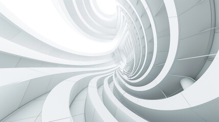 Wall Mural - abstract futuristic circular white building architecture background