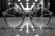 Glasses lying on the table. The concept of good eyesight