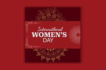 Wall Mural - happy women's day social media banner design 