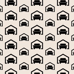 Canvas Print - Garage with roof seamless pattern