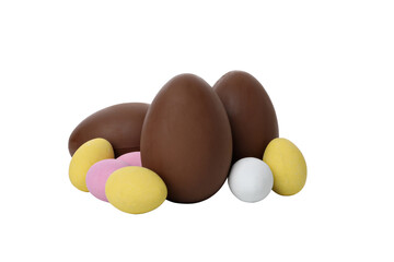 Poster - PNG,Chocolate eggs, isolated on white background