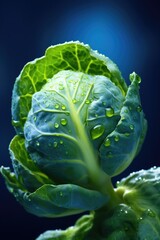 Wall Mural - Detailed close-up image of one Brussels Sprout.