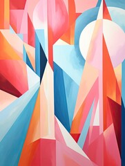 Wall Mural - Colorful Geometric Murals: Abstract Landscapes of Geometric Abstraction