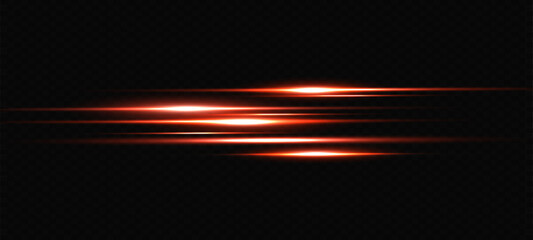 Wall Mural - light flash or red neon stripes. laser beams. beautiful light reflections. glowing stripes on a tran