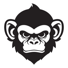 Wall Mural - ferocious monkey iconic logo vector illustration