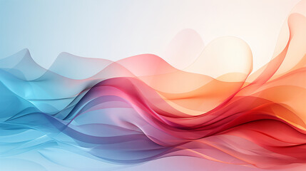 Wall Mural - Abstract background with smooth lines in red, orange and blue colors. Generative AI