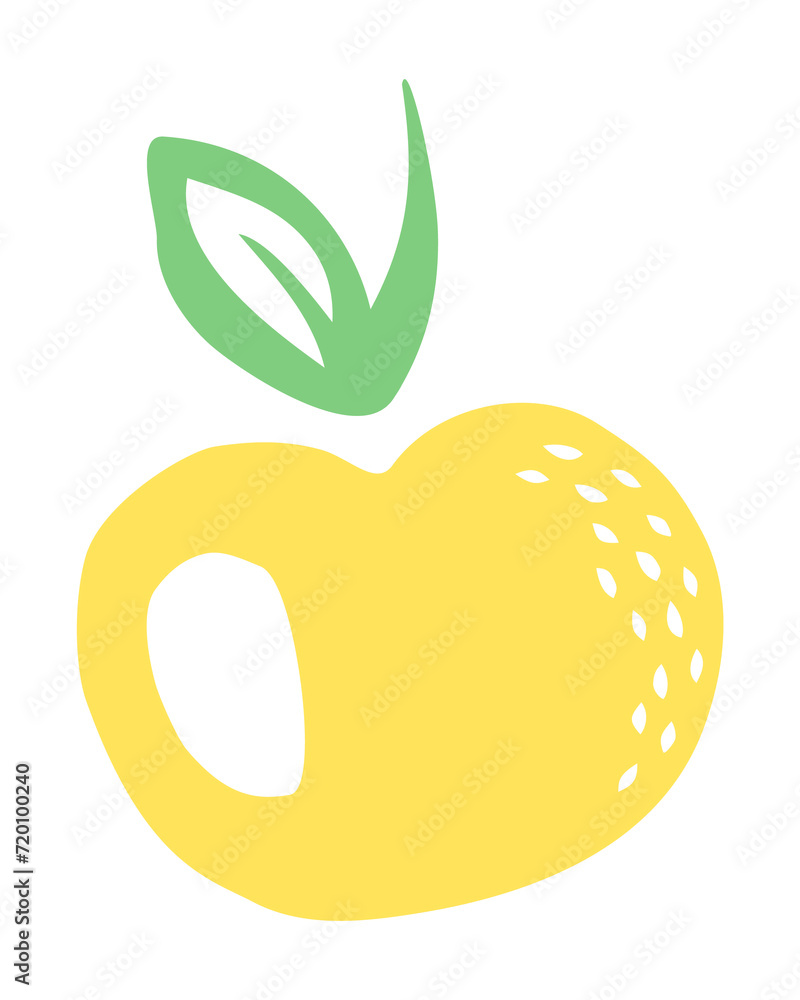 Apple drawing hand painted with ink brush. Png clipart isolated on ...