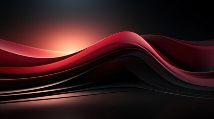 Abstract black and burgundy glowing elegant wave background