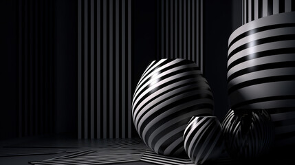 Wall Mural - Background of black and white stripes. Striped world for bold modern design