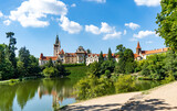 Fototapeta Miasto - Pruhonice palace and parkside pond