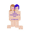 Valentine's Day Couple hugs with long arms. Lovers with long arms. Hugs from loved ones.