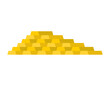 Gold bars isolated. Gold stack