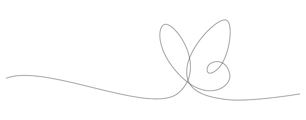 Wall Mural - one continuous line art of butterfly. editable stroke