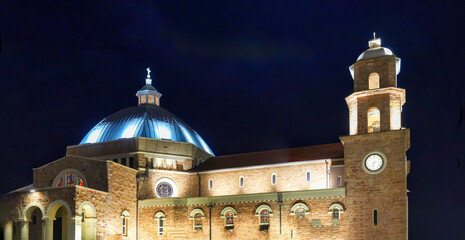 Sticker - St Francis Xavier Cathedral in Geraldton at night, exterior view - Australia