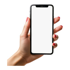 Leinwandbilder - New modern black frameless smartphone mockup with blank white screen