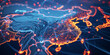 © mozZz - Digital map of China, concept of global network and connectivity, data transfer and cyber technology, business exchange, information and telecommunication