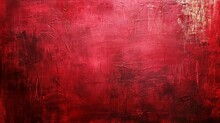 Red Texture Of Oil Paint Strokes On Canvas. Rough, Brutal Strokes. Artistic Background