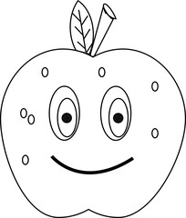 Poster - Apple Fruit Vector Coloring Page