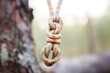 figure eight knot tied on a climbing rope