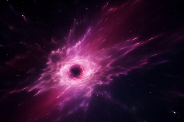 Wall Mural - abstract pink spiral cosmos object pulsar in dark space among stars, ray, emission