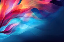 Colors Of April, Abstract Background With Watercolors In Blue, Orange, Shocking Pink, Purple Hues, And With Copyspace For Your Text. April Background Banner For Special Or Awareness Day, Week Or Month