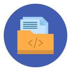 Poster - Coding Folder icon vector image. Can be used for Coding and Development.