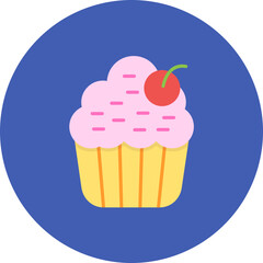 Canvas Print - Muffin icon vector image. Can be used for Morning and Breakfast.