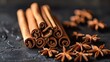 Appetizing Cinnamon, Close-up of aromatic and flavorful cinnamon sticks