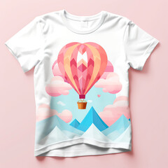 Wall Mural - An imaginative 3d illustration of a pastel hot ballon for tshirt printing