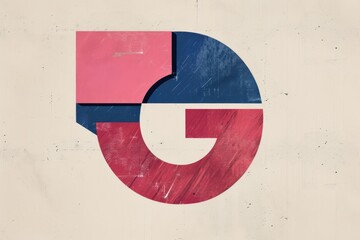 Leinwandbilder - A vibrant and striking logo featuring a bold contrast of red and blue, showcasing sleek graphics and modern design