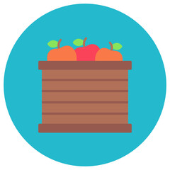 Sticker - Fruits Basket icon vector image. Can be used for Village.