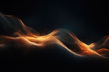 Wall Mural - Abstract digital wave particles on dark background.