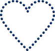 3D-Rahmen in Herzform - Herz aus blauen, metallisch wirkenden Tropfen mit Lichteffekt - Symbol für Vertrauen, Treue, Loyalität, Freundschaft und oberflächliche Liebe - als Überlagerung, Overlay