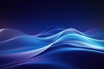 Wall Mural - Abstract wave technology background with blue light digital effect