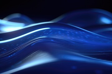 Wall Mural - Abstract wave technology background with blue light digital effect