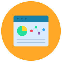 Sticker - Webpage Statistics icon vector image. Can be used for Business.