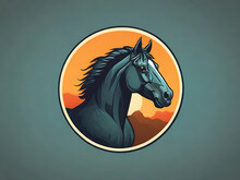 Flat Vector Logo Of "horse" ,horse Logo ,horse Illustration