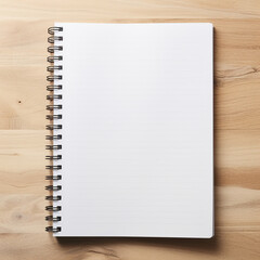 An open notebook with blank pages -top angle