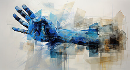 Wall Mural - colorful abstract art: vibrant brush strokes on textured grunge background