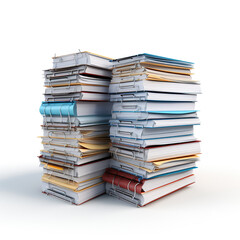 Poster - Stack of file folders on white background