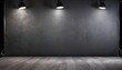 Dark grey velvet studio screen with spotlights 