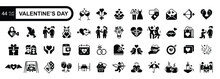 Valentine Icon Set. Happy Valentine Day Related Icons . Vector Illustration.