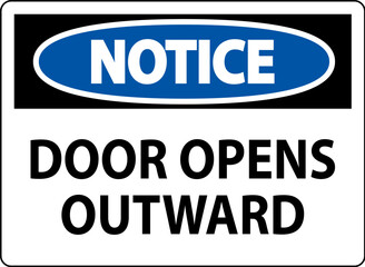 Poster - Notice Sign Door Opens Outward