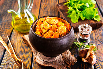 Canvas Print - Baked chicken breast with vegetables and tomato sauce