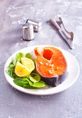 Wall Mural - salmon with lemon