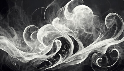 Wall Mural - abstract white smoke texture on vintage black background texture
