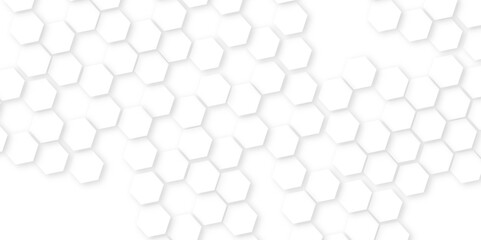Wall Mural - Abstract White Hexagonal Background. Luxury White Pattern. Vector Illustration.abstract honeycomb technology mosaic white background. geometric mesh cell texture.Abstract honeycomb background.	