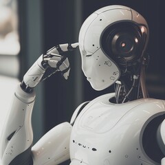 Wall Mural - artificial intelligence, integration, computer, android, mechanical robot