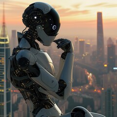 Wall Mural - artificial intelligence, integration, computer, android, mechanical robot